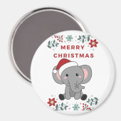 Elephant Kerstwinter Winter Animals Elephants Magneet (Voorkant / Achterkant)