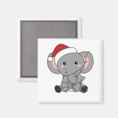 Elephant Kerstwinter Winter Animals Elephants Magneet (Voorkant / Achterkant)