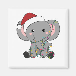 Elephant Kerstwinter Winter Animals Elephants Magneet