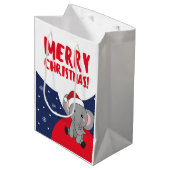Elephant Kerstwinter Winter Animals Elephants Medium Cadeauzakje (Voorkant Gekanteld)