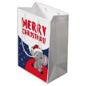 Elephant Kerstwinter Winter Animals Elephants Medium Cadeauzakje (Achterkant Gekanteld)