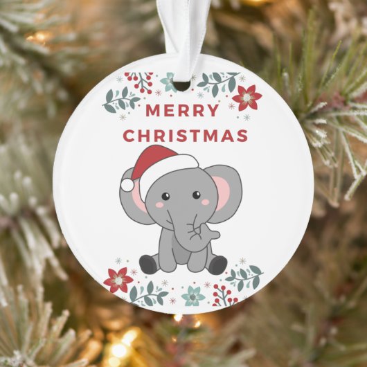 Elephant Kerstwinter Winter Animals Elephants Ornament (Boom)