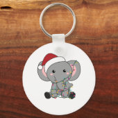 Elephant Kerstwinter Winter Animals Elephants Sleutelhanger (Voorkant)