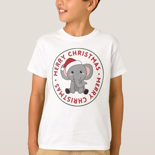 Elephant Kerstwinter Winter Animals Elephants T-shirt (Voorkant)