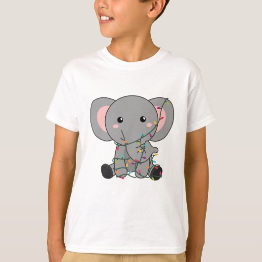 Elephant Kerstwinter Winter Animals Elephants T-shirt (Voorkant)