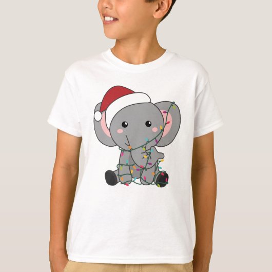 Elephant Kerstwinter Winter Animals Elephants T-shirt (Voorkant)