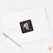 Elephant Kerstwinter Winter Animals Elephants Vierkante Sticker (Envelop)