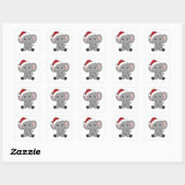 Elephant Kerstwinter Winter Animals Elephants Vierkante Sticker (Vel)