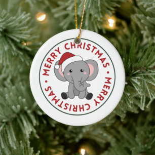 Elephant Kerstwinter winterdieren Olephans C Keramisch Ornament