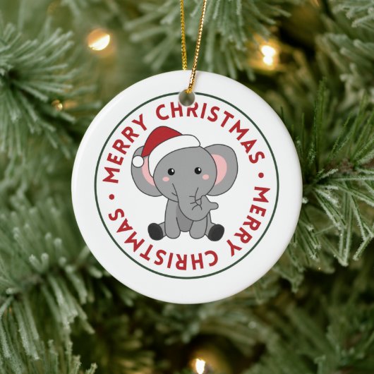 Elephant Kerstwinter winterdieren Olephans C Keramisch Ornament (Boom)