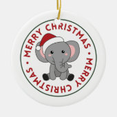 Elephant Kerstwinter winterdieren Olephans C Keramisch Ornament (Voorkant)