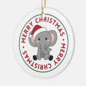 Elephant Kerstwinter winterdieren Olephans C Keramisch Ornament (Links)