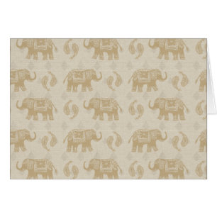 Elephant Khaki Caravan Pattern