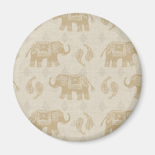 Elephant Khaki Caravan Pattern Magneet