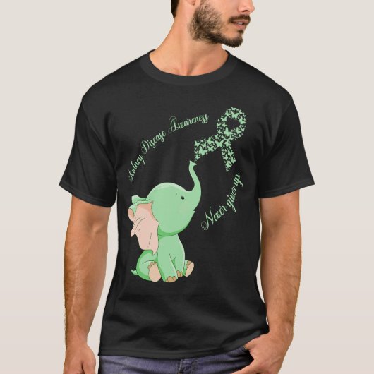 Elephant Kidney Disease Awareness Ribbon T-shirt (Voorkant)