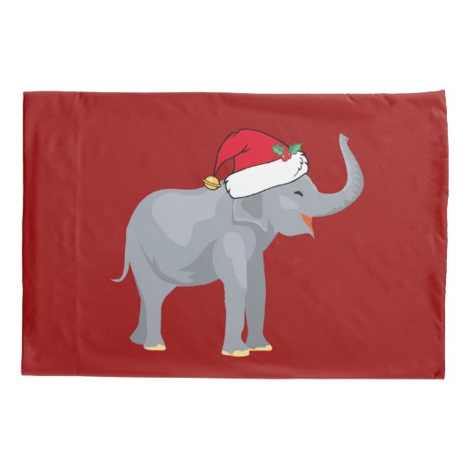 Elephant Kinder Custom Red voor kerstmis Kussensloop (Achterkant)