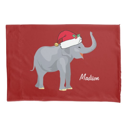Elephant Kinder Custom Red voor kerstmis Kussensloop (Voorkant)