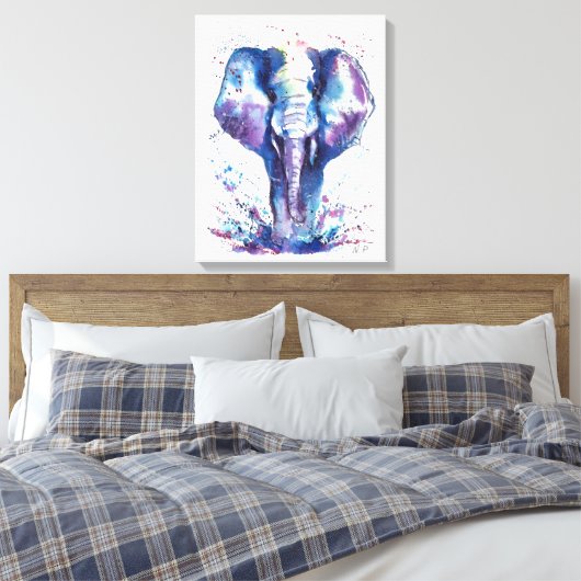 Elephant Kinder kunst Canvas Afdruk (Insitu (Slaapkamer))