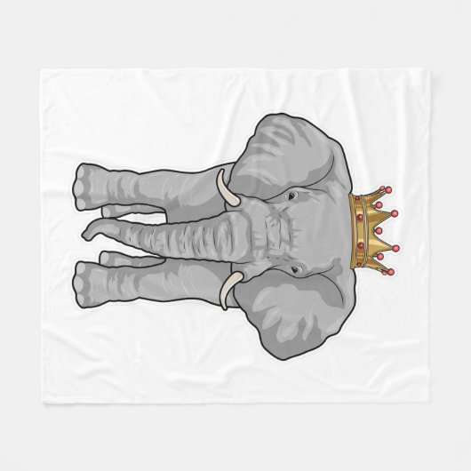 Elephant King Crown Fleece Deken (Voorkant (Horizontaal))