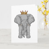 Elephant King Crown Kaart (Gele Bloem)