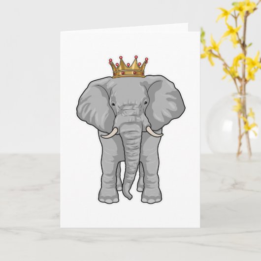 Elephant King Crown Kaart (Gele Bloem)