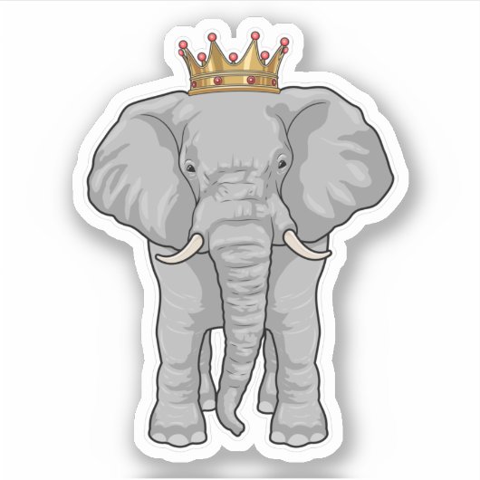 Elephant King Crown Sticker (Voorkant)