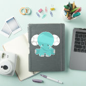 Elephant, kleine olifant, blauwe olifant sticker (iPad Cover)