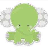 Elephant, kleine olifant, groene olifant sticker (Voorkant)