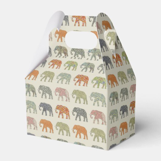 Elephant kleurrijk dierenpatroon hedendaags bedankdoosjes (Voorkant Zijde)