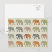 Elephant kleurrijk dierenpatroon hedendaags briefkaart (Voorkant / Achterkant)