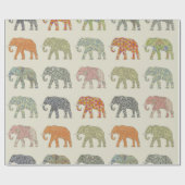 Elephant kleurrijk dierenpatroon hedendaags cadeaupapier (Vlak)