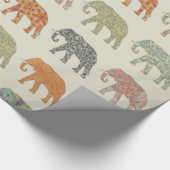 Elephant kleurrijk dierenpatroon hedendaags cadeaupapier (Hoek)