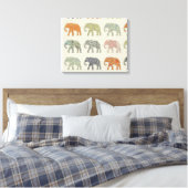 Elephant kleurrijk dierenpatroon hedendaags canvas afdruk (Insitu (Slaapkamer))