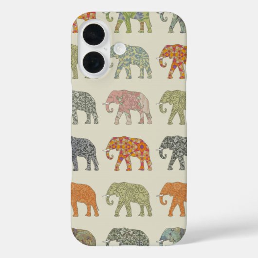 Elephant kleurrijk dierenpatroon hedendaags Case-Mate iPhone case (Achterkant)