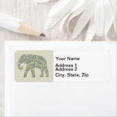 Elephant kleurrijk dierenpatroon hedendaags etiket (Insitu)