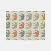 Elephant kleurrijk dierenpatroon hedendaags fleece deken (Voorkant (Horizontaal))