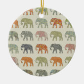 Elephant kleurrijk dierenpatroon hedendaags keramisch ornament (Voorkant)