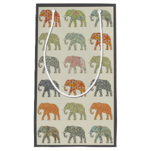 Elephant kleurrijk dierenpatroon hedendaags klein cadeauzakje
