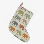Elephant kleurrijk dierenpatroon hedendaags kleine kerstsok (Voorkant (Hangend))