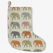 Elephant kleurrijk dierenpatroon hedendaags kleine kerstsok (Voorkant)