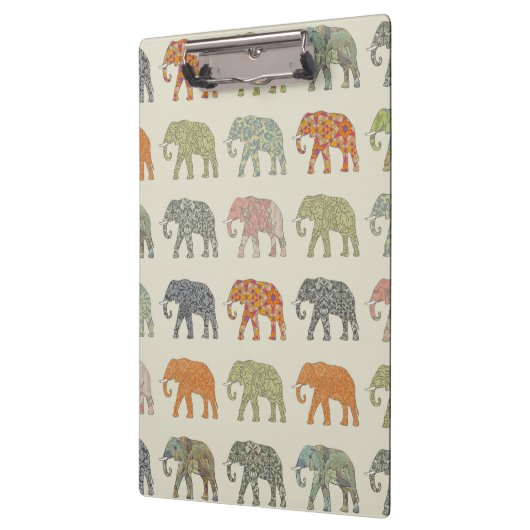 Elephant kleurrijk dierenpatroon hedendaags klembord (Links)