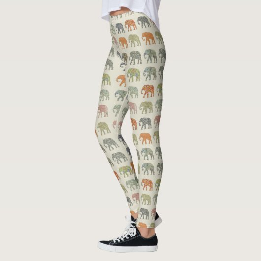 Elephant kleurrijk dierenpatroon hedendaags leggings (Links)