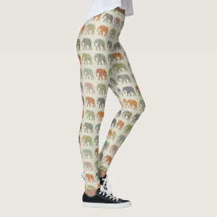 Elephant kleurrijk dierenpatroon hedendaags leggings