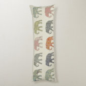 Elephant kleurrijk dierenpatroon hedendaags lichaamskussen (Achterkant (Verticaal))
