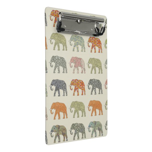 Elephant kleurrijk dierenpatroon hedendaags mini klembord (Schuin)