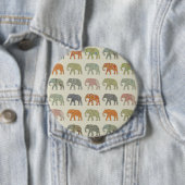 Elephant kleurrijk dierenpatroon hedendaags ronde button 4,0 cm (In situ)