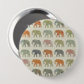 Elephant kleurrijk dierenpatroon hedendaags ronde button 4,0 cm (Voorkant /achterkant)