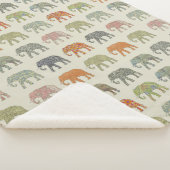 Elephant kleurrijk dierenpatroon hedendaags sherpa deken (3/4)