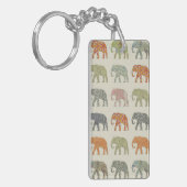 Elephant kleurrijk dierenpatroon hedendaags sleutelhanger (Voorkant Links)