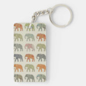 Elephant kleurrijk dierenpatroon hedendaags sleutelhanger (achterkant)